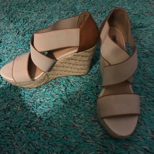 Strappy Tan Wedges